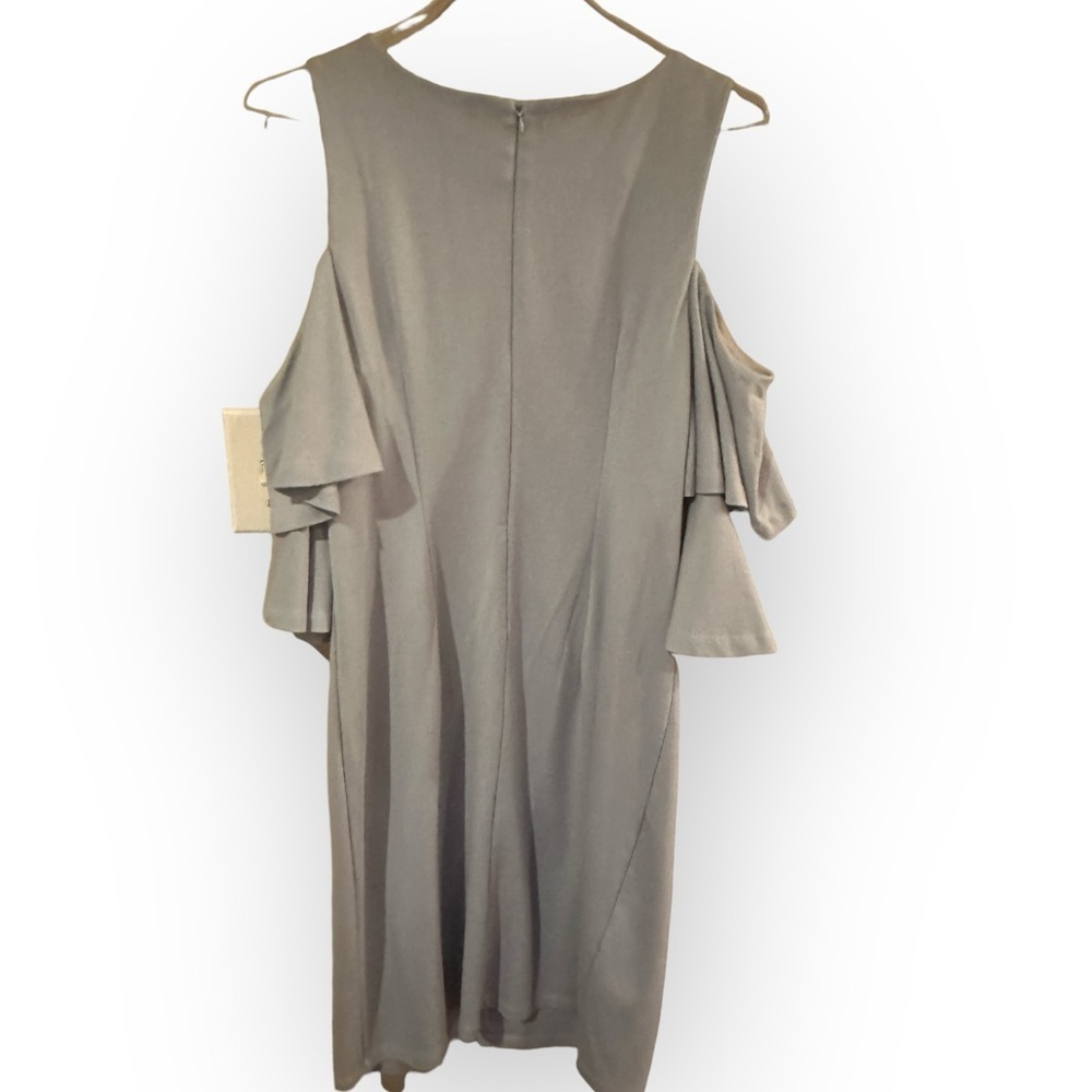 Eloquii Flounce Sleeve Cold Shoulder Light Blue Dress Size 14 - Picture 4 of 6